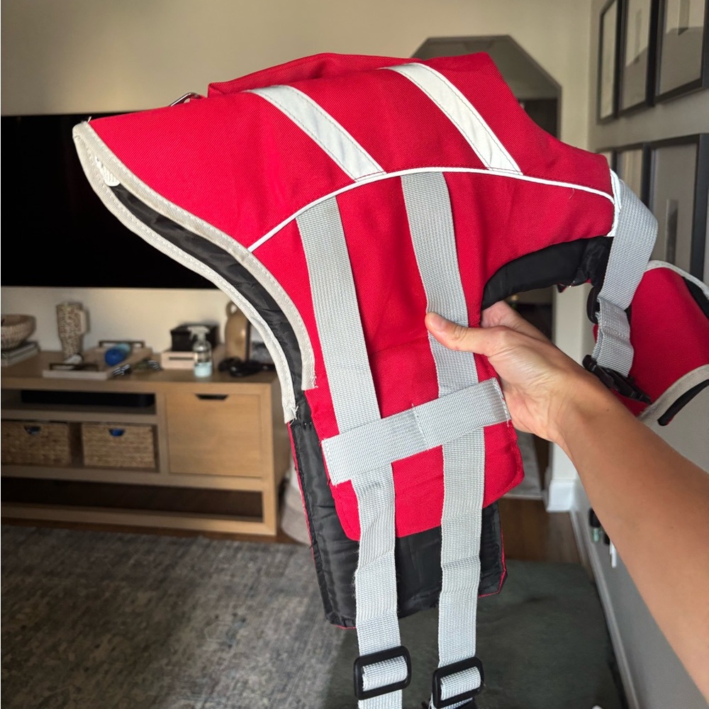 Amazon dog red life jacket with rescue handle size medium - Picture 3 of 11